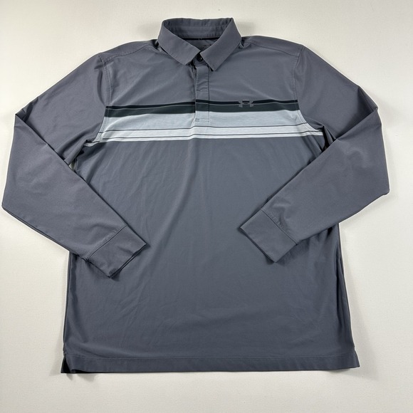 Under Armour Golf Playoff Polo‎ Shirt Mens Large 1285067 Performance Long Sleeve - Picture 1 of 9